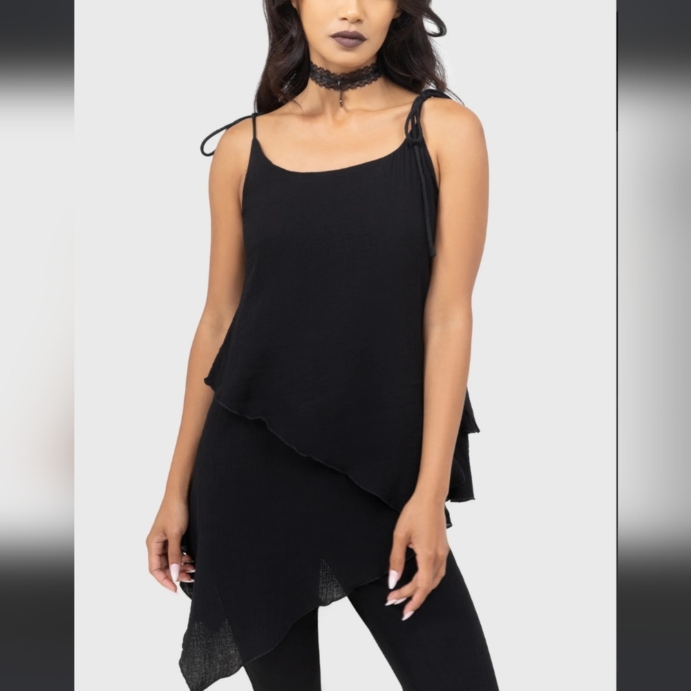 Killstar Black Asymmetrical Top - Picture 2 of 8